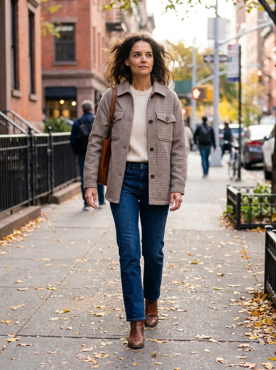 Jacke mit Karomuster - Herbstjacke Damen 2026